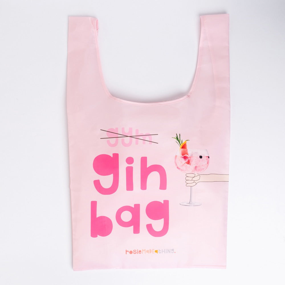 Packable Gin Bag by Rosie Made a Thing, Cornucopia Home and Gift, featuring a stylish, foldable bag with a gin-themed design.