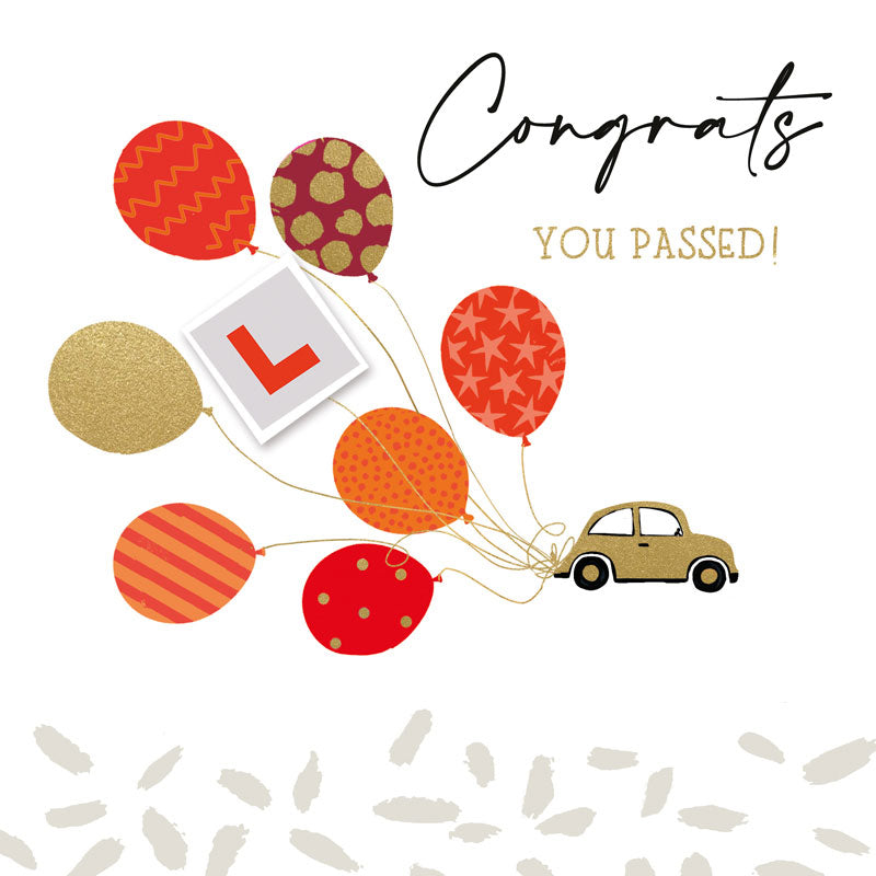 Hammond Gower Congrats You Passed card featuring colorful lettering and cheerful design, by Cornucopia Home and Gift.