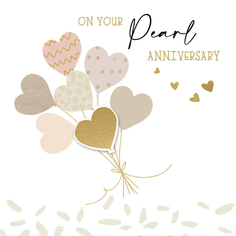 Hammond Gower ceramic "On Your Pearl Anniversary" gift plate with floral design, celebrating 30 years of marriage.