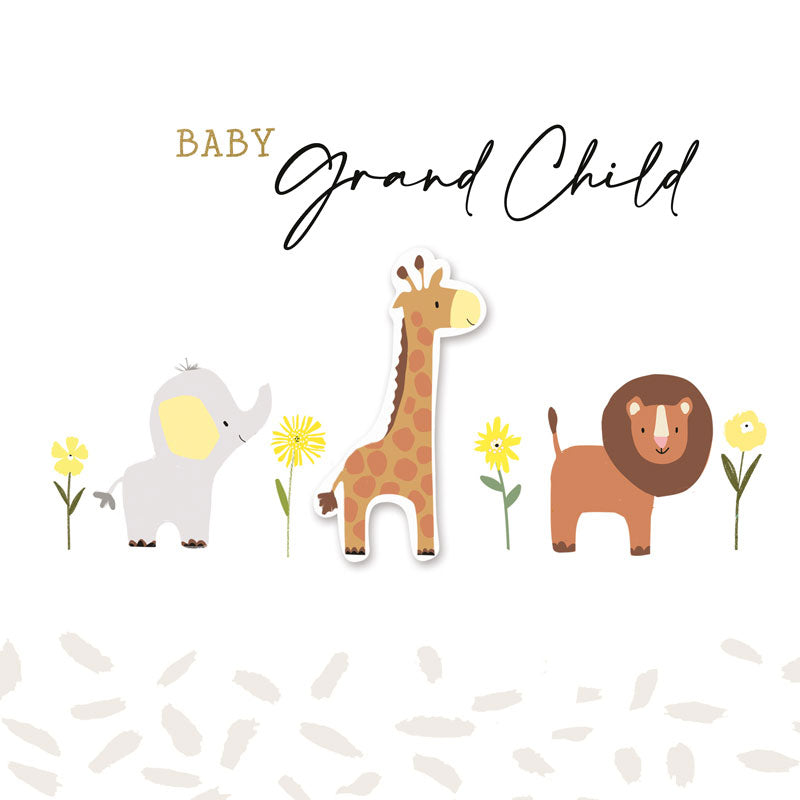 Hammond Gower Baby Grandchild Card by Cornucopia Home and Gift, featuring elegant floral design and heartfelt message for grandchildren.
