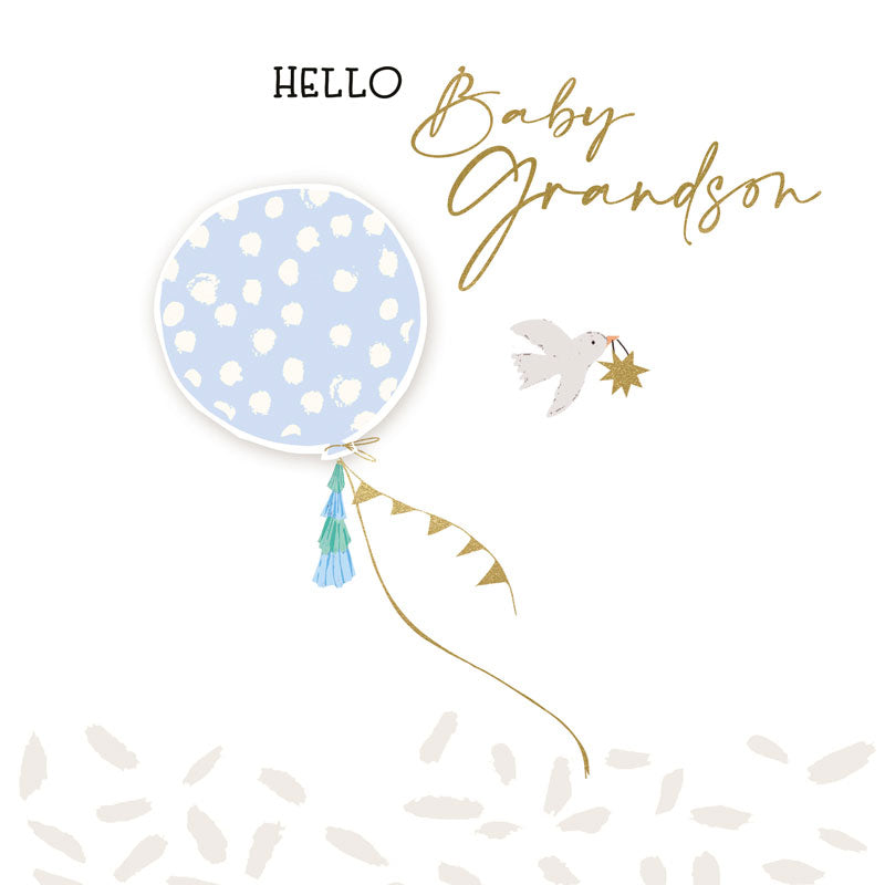 Hammond Gower Hello Baby Grandson card by Cornucopia Home and Gift, featuring a heartfelt design for new grandsons.