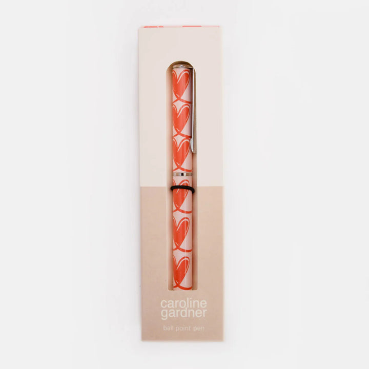Caroline Gardner Pink Linked Hearts Boxed Pen