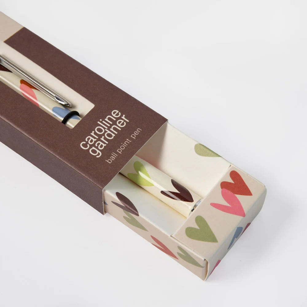Caroline Gardner Multi Small Hearts Boxed Pen