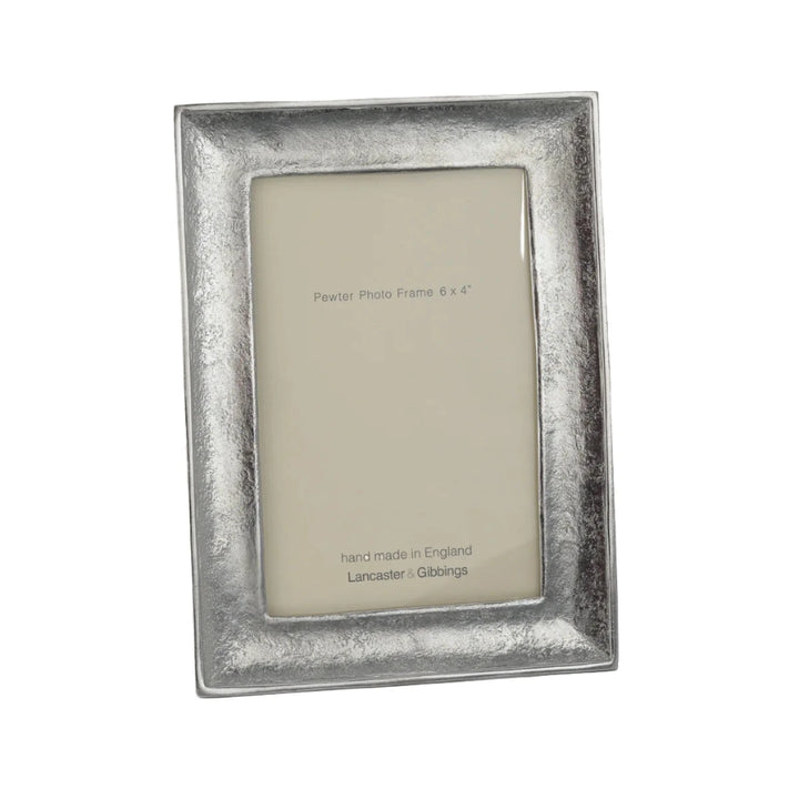 Handmade Kingston cast pewter photo frame by Lancaster and Gibbings, featuring intricate detailing and a polished finish.