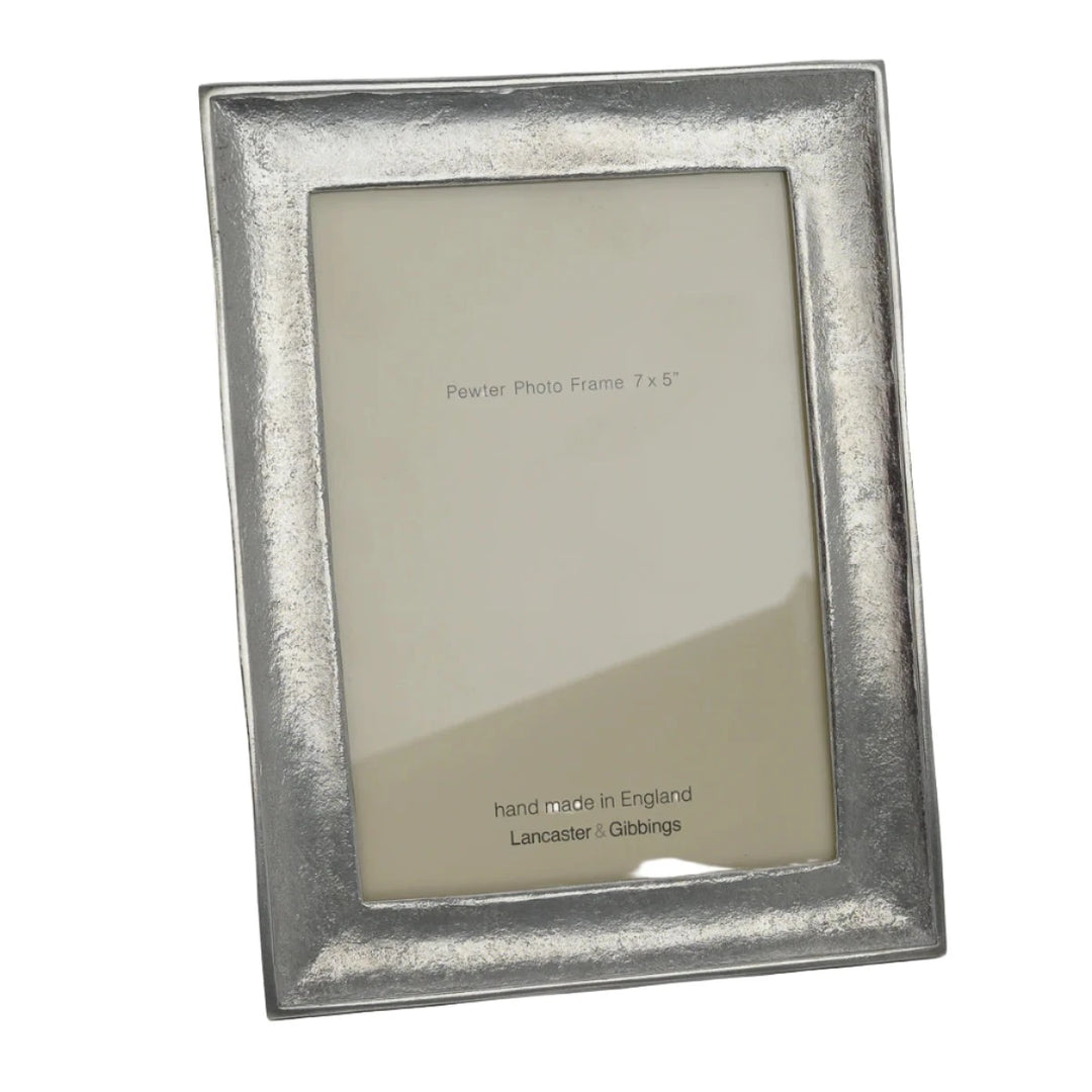Handmade Kingston Cast Pewter Photo Frame by Lancaster and Gibbings, featuring intricate pewter detailing and classic design.