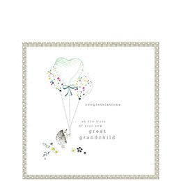 Cinnamon Aitch "Your New Great Grandchild" greeting card with floral design, ideal for celebrating a new great grandchild.