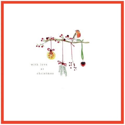 With love At Christmas - Robin Card