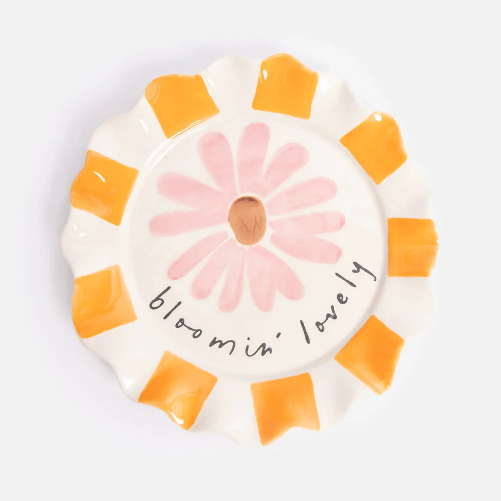 Caroline Gardner Blooming Lovely Pink Flower Plate