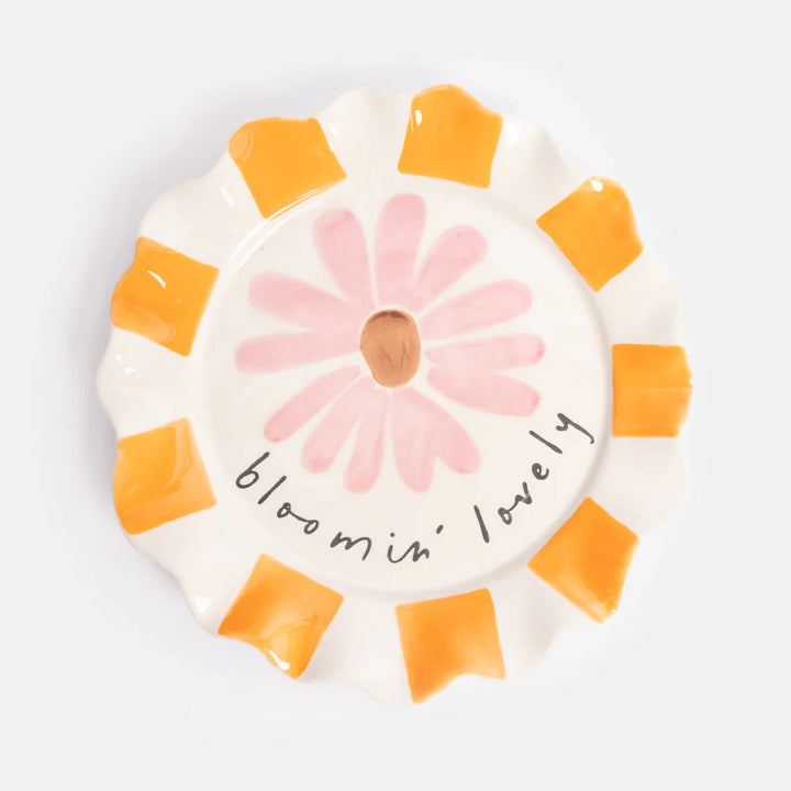 Caroline Gardner Blooming Lovely Pink Flower Plate