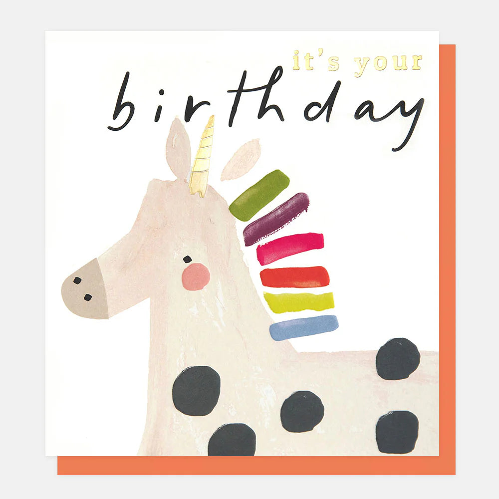 Its Your Birthday Unicorn With Multi Mane Card