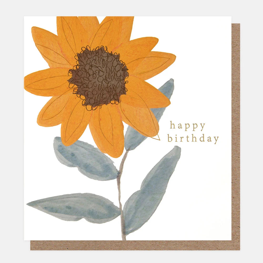 Happy Birthday Painted Sunflower Card