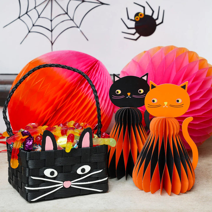Talking Tables Cornucopia Home and Gift pumpkin-shaped cat basket with a cozy, textured fabric exterior and decorative pumpkin design.