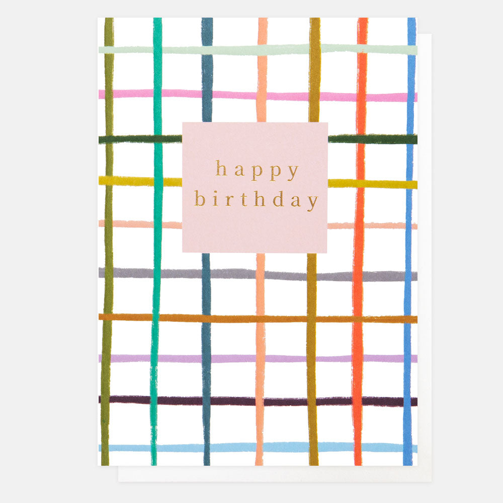 Caroline Gardner birthday card featuring colorful floral and geometric designs, perfect for celebrating special occasions.