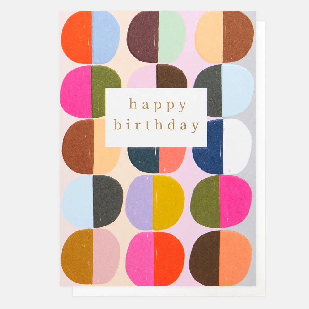 Caroline Gardner birthday card featuring colorful floral illustrations, perfect for celebrating special occasions.