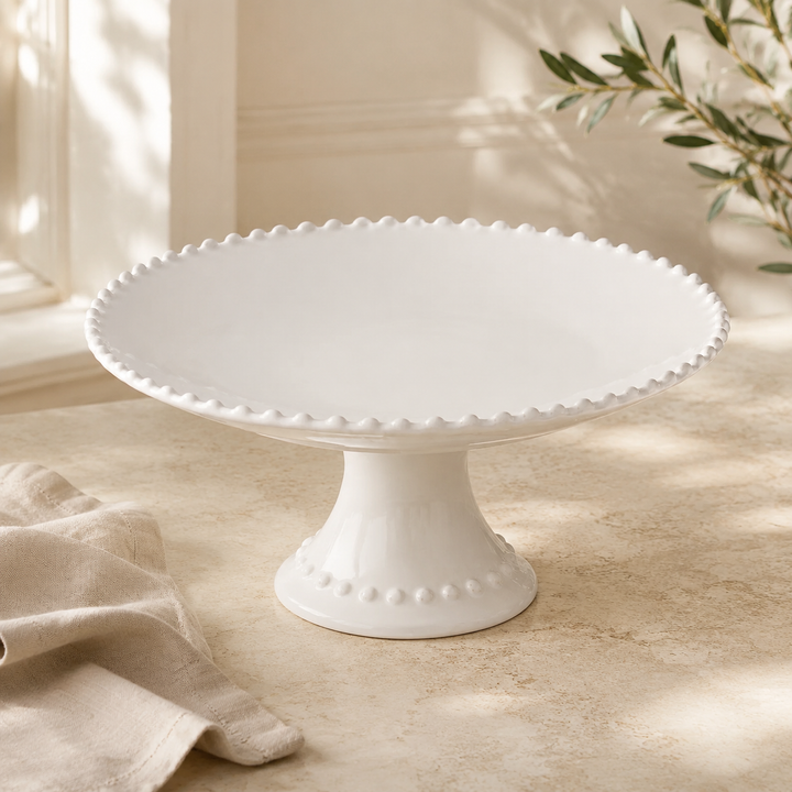 Pearl White Footed Plate Medium