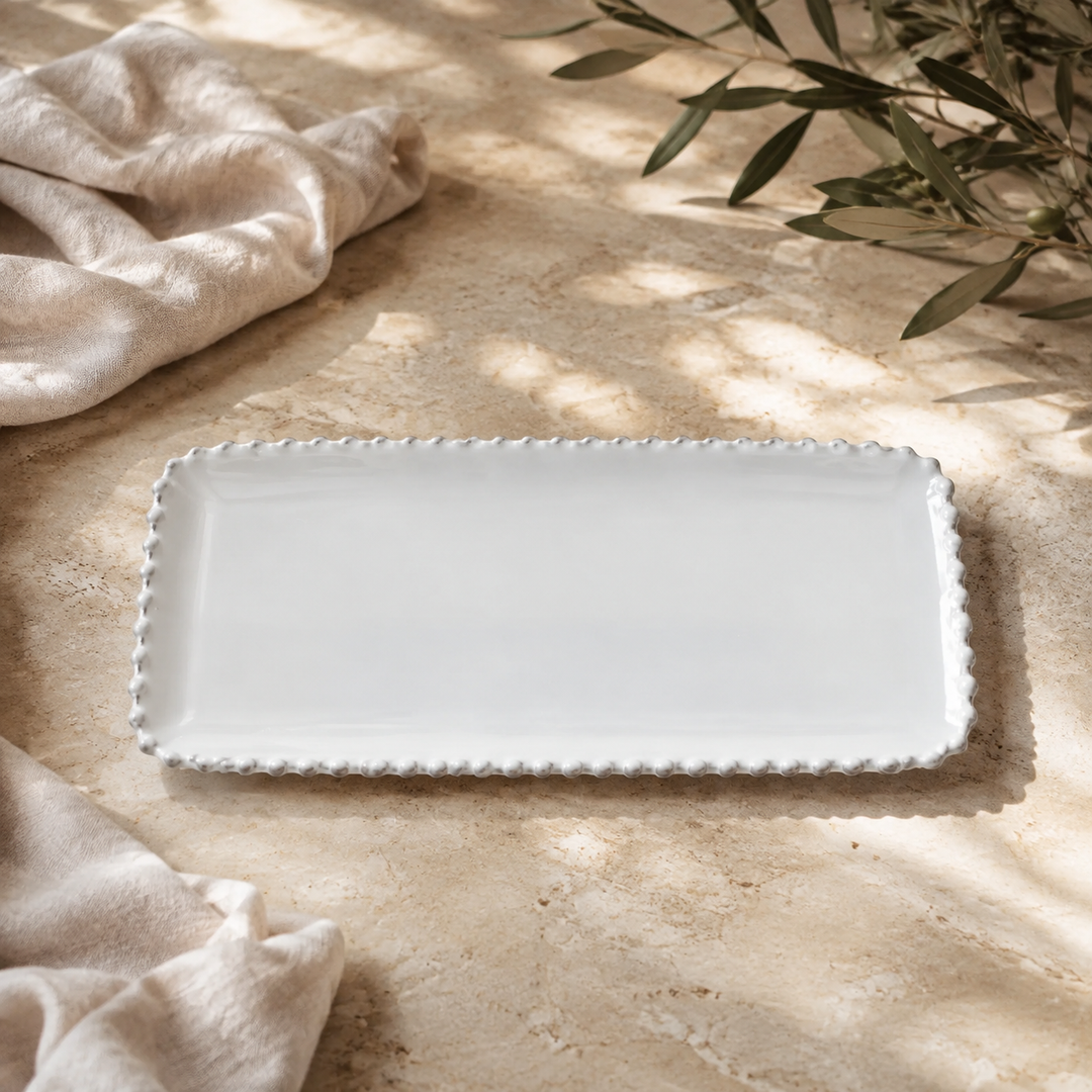 Pearl White Rectangular Tray