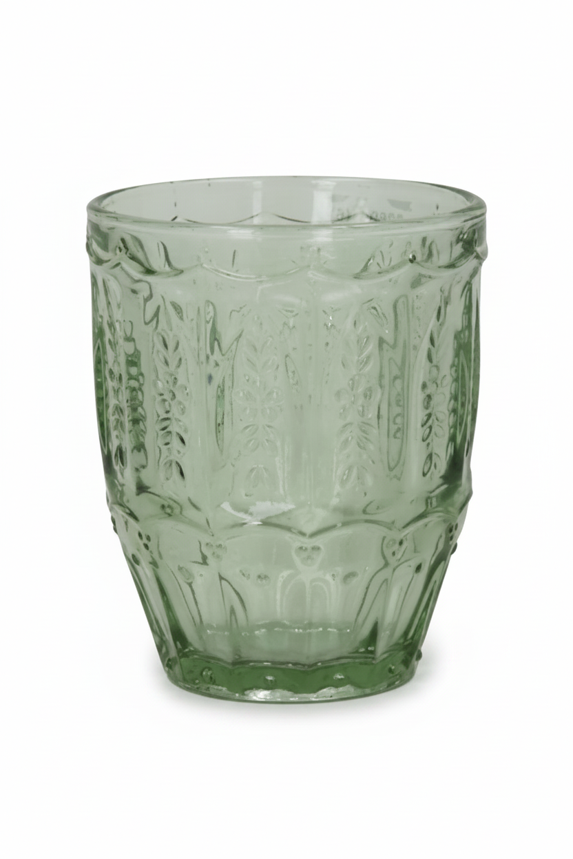 Pressed Glass Tumbler - Green