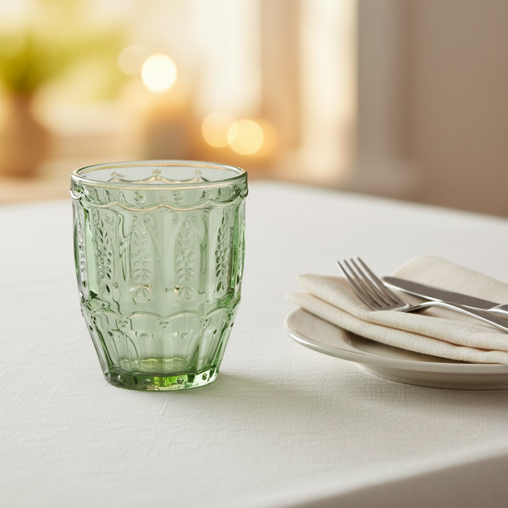 Pressed Glass Tumbler - Green