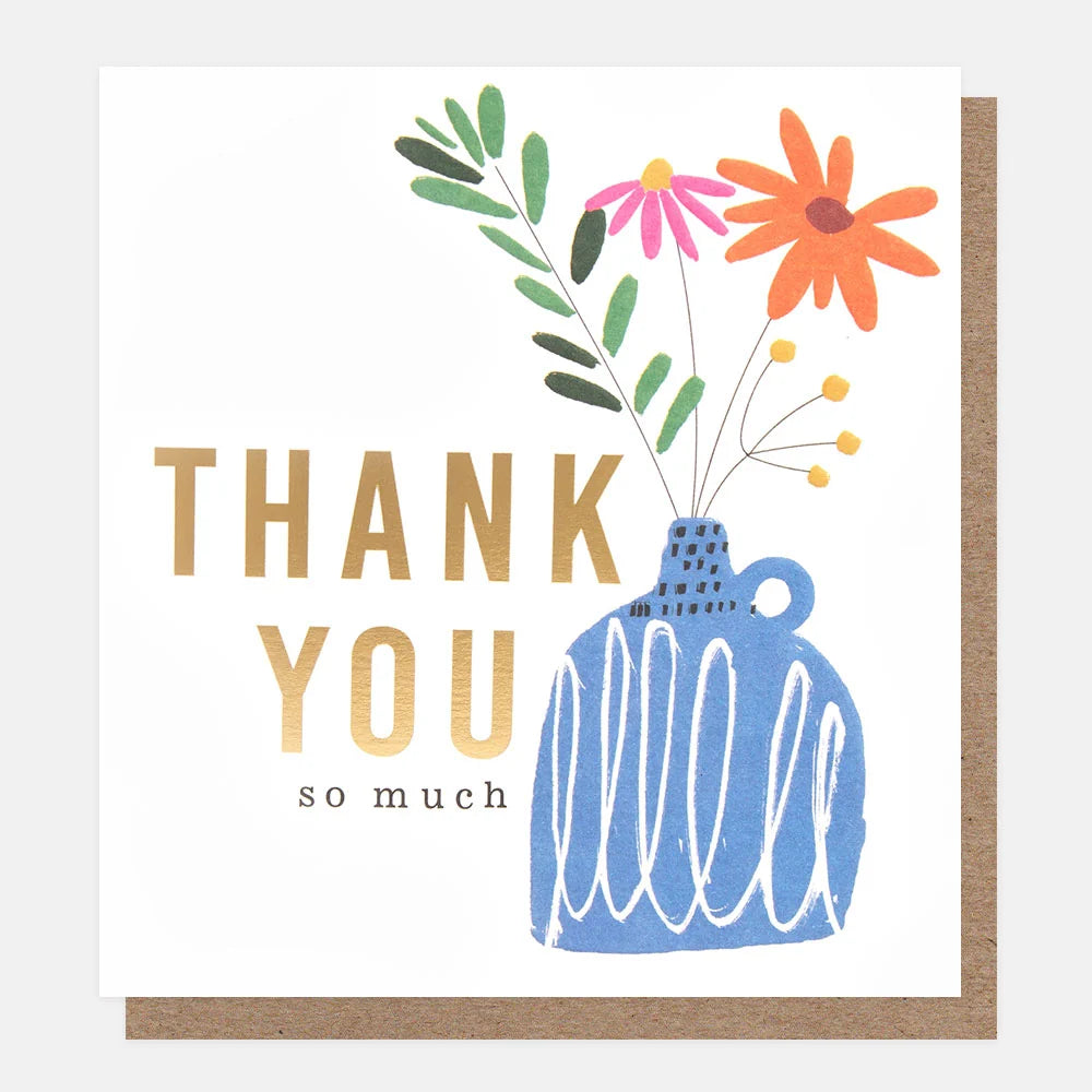 Thank You So Much Blue Vase Card