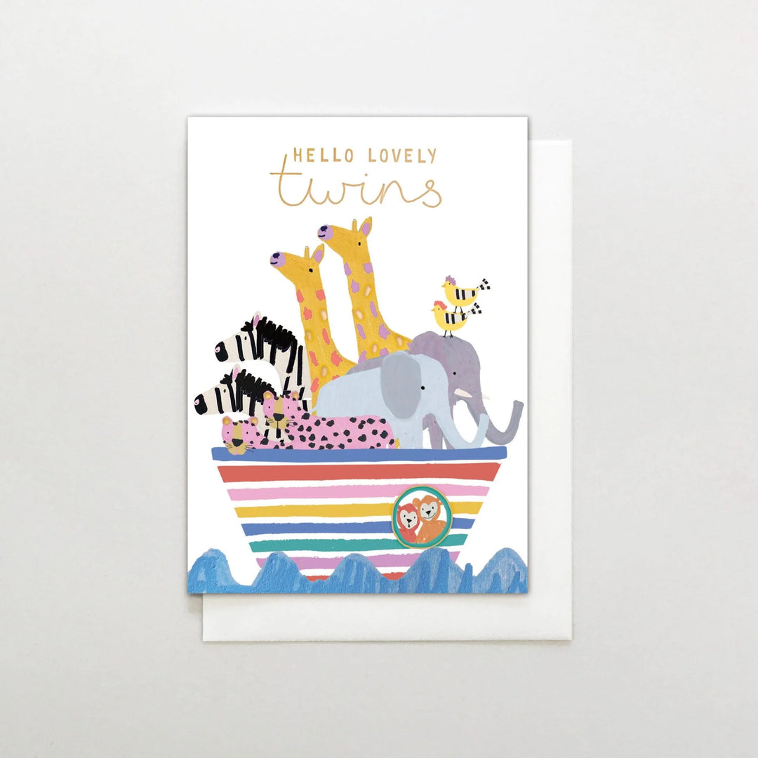 Twins Two by Two New Baby Card