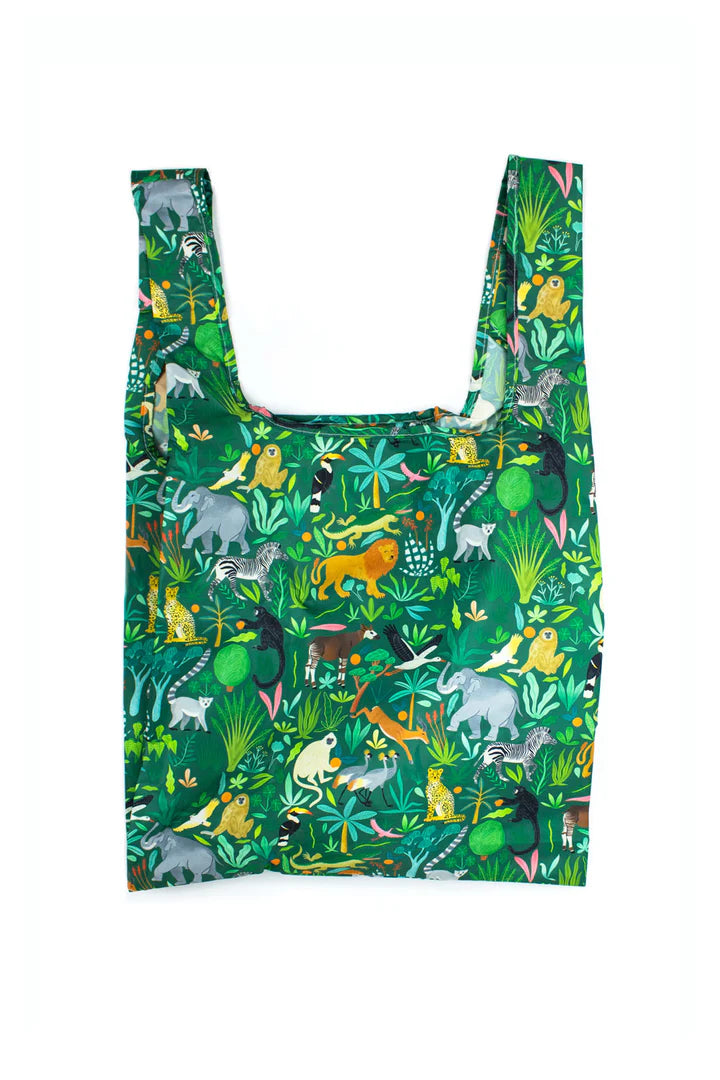 Close-up of the Bodil Jane Wildlife tote bag by Kind Bags, showcasing eco-friendly design and detailed wildlife print.