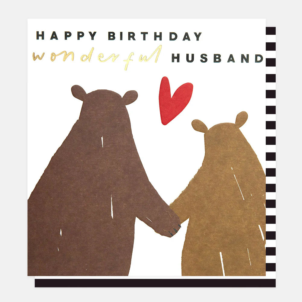 Caroline Gardner husband birthday card featuring colorful, playful design for celebrating special occasions.