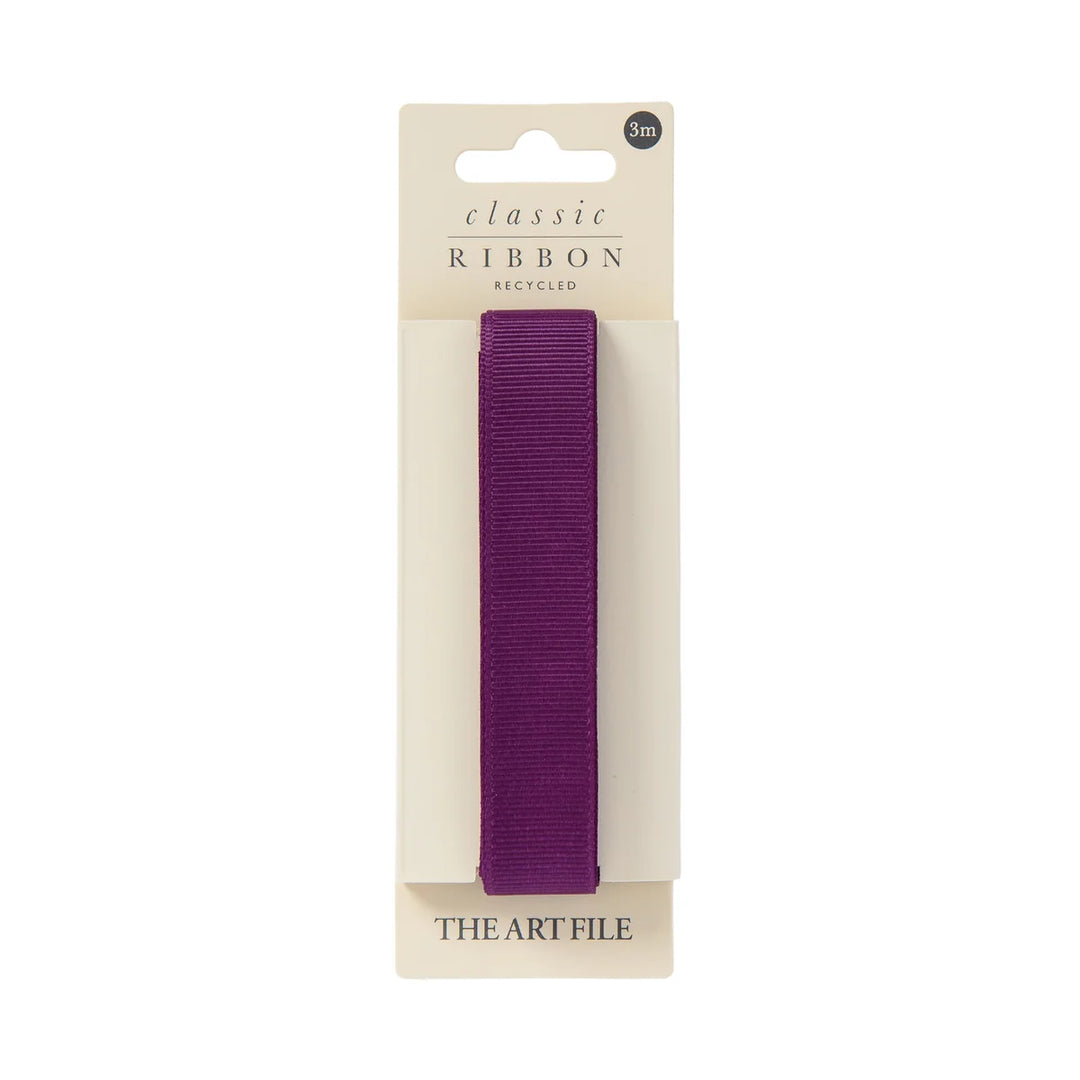 Aubergine Classic Grosgrain Ribbon - 3m