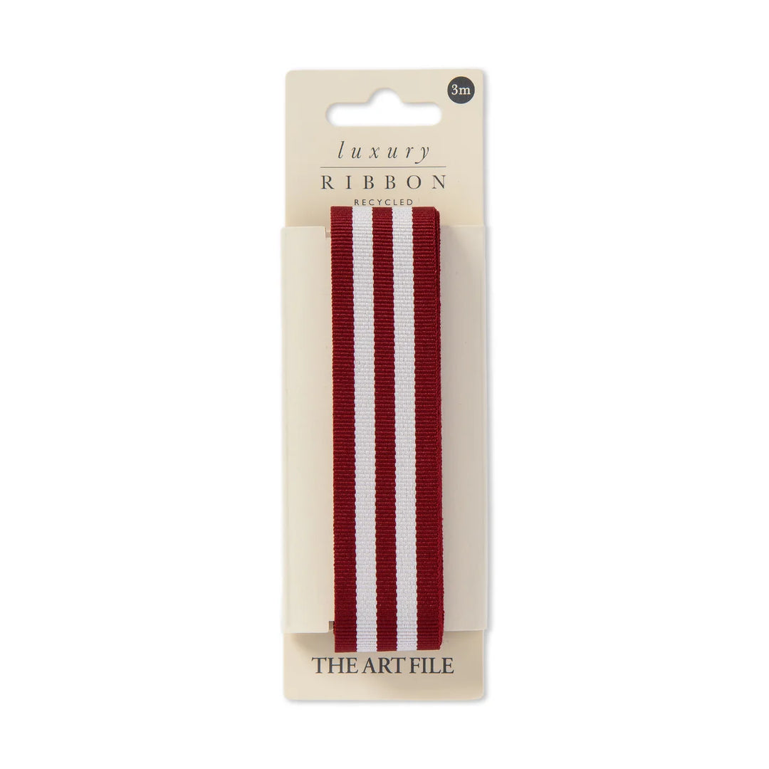 Luxury Mulberry Stripe Ribbon - 3m