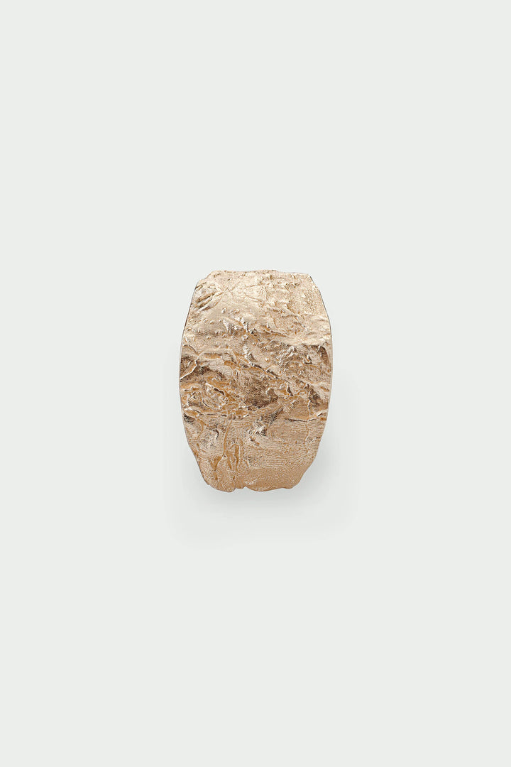 Gold medium Revere ring by Tutti &amp; Co featuring a sleek, minimalist design, displayed on a neutral background.