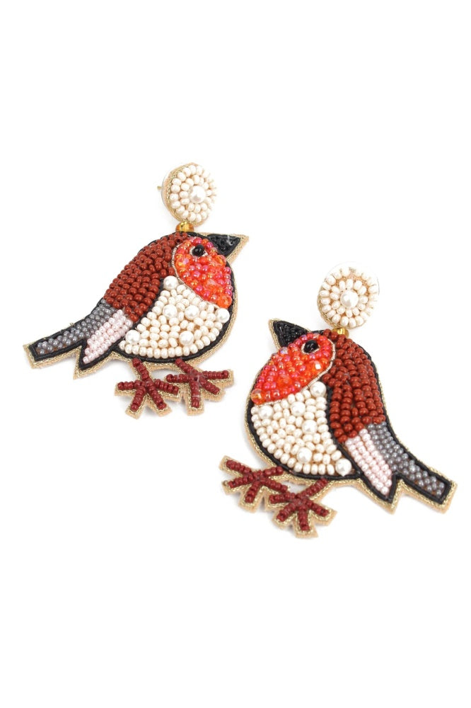 My Doris Robin Beaded Drops earrings featuring colorful beaded design and delicate drop style, perfect for casual or festive wear.