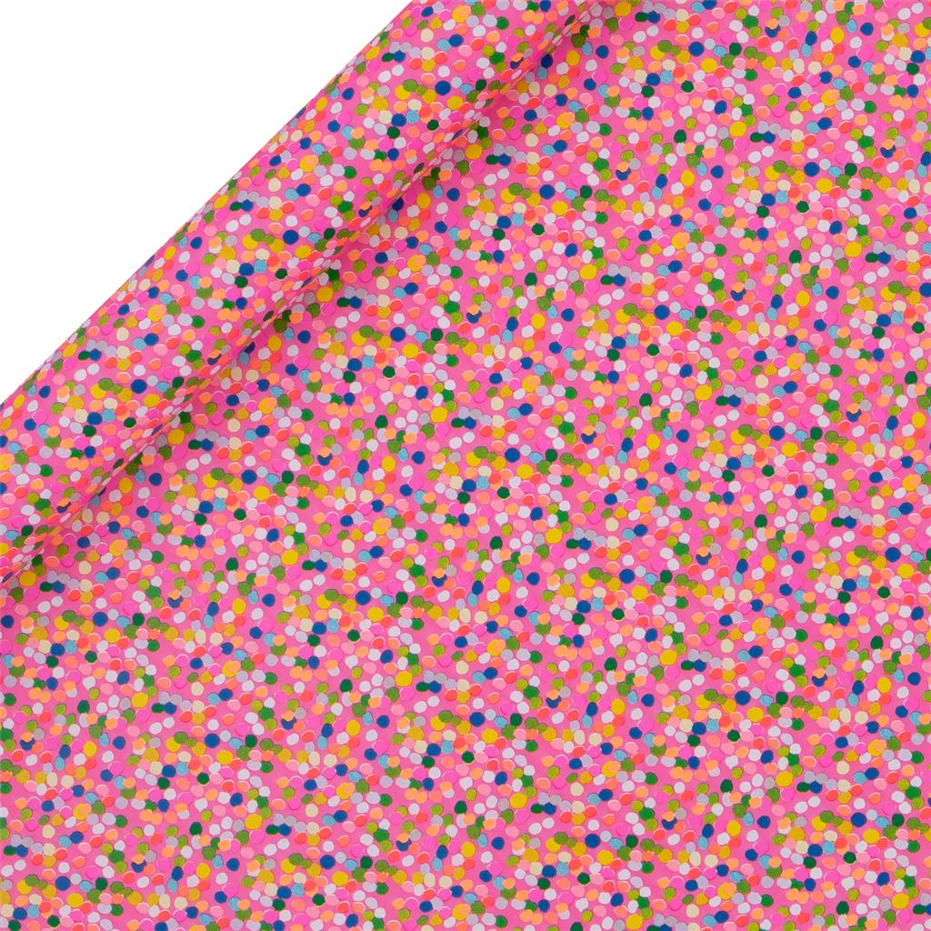 Glick R/WRAP 4M PS Spotty Pink by Cornucopia Home and Gift, showcasing a pink spotty patterned gift wrap roll.