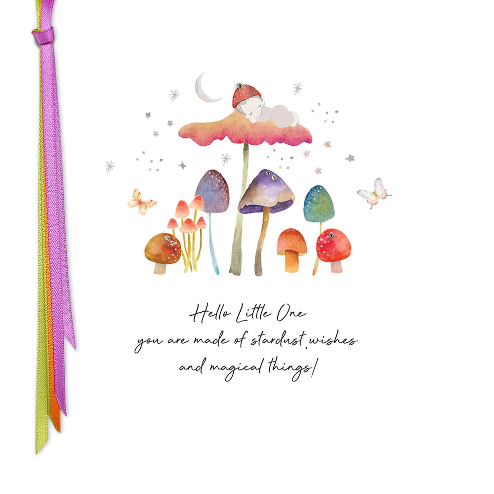 Hello Little One stardust and magical wishes greeting card by Five Dollar Shake, featuring whimsical design from Cornucopia Home and Gift.