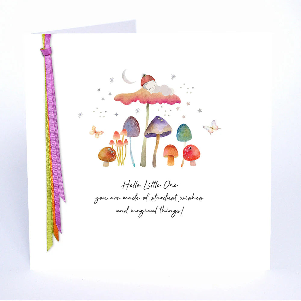 Hello Little One stardust wishes and magic card by Cornucopia Home and Gift, featuring whimsical design on a Five Dollar Shake card.