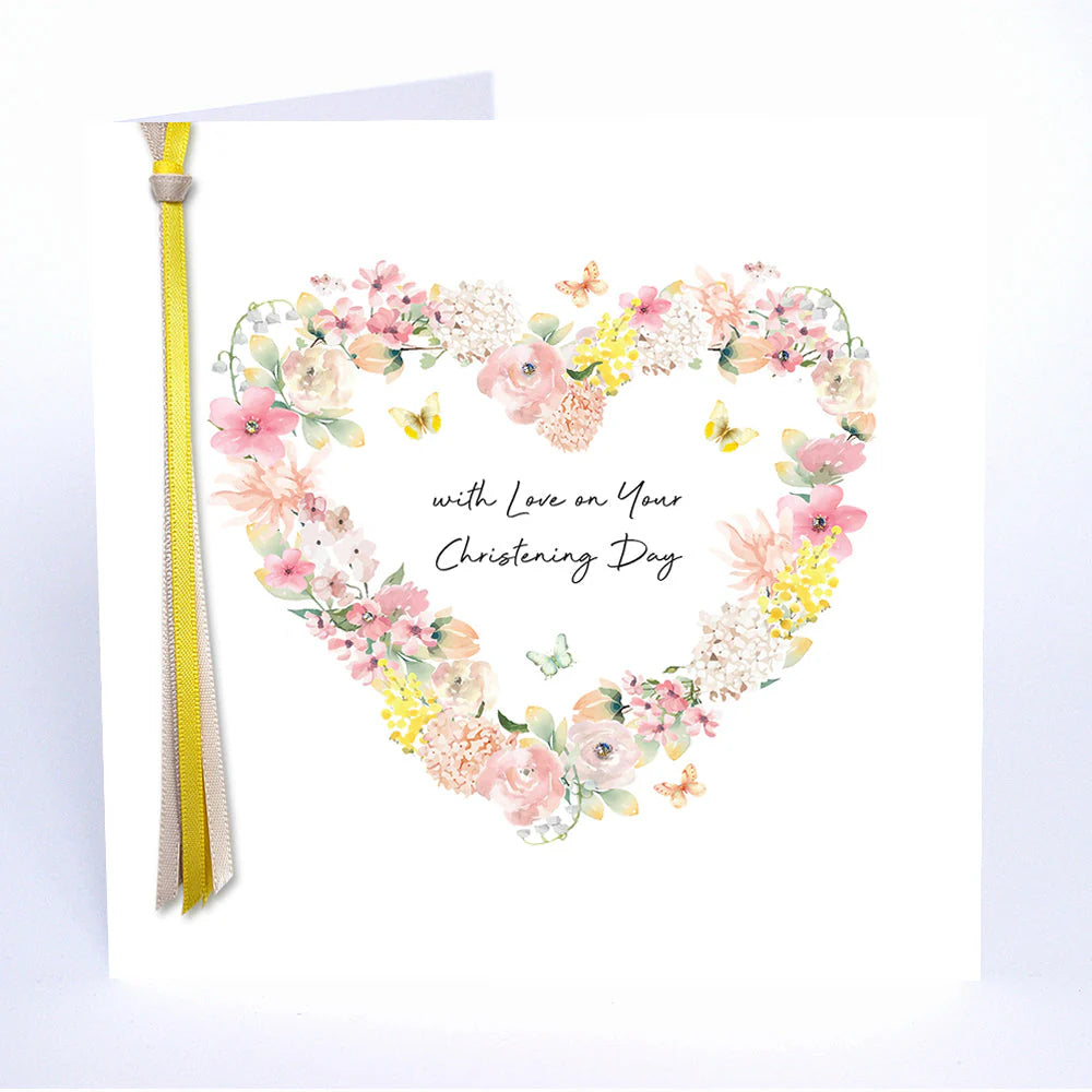With Love On Your Christening Day card from Five Dollar Shake by Cornucopia Home and Gift, featuring delicate design and heartfelt message.