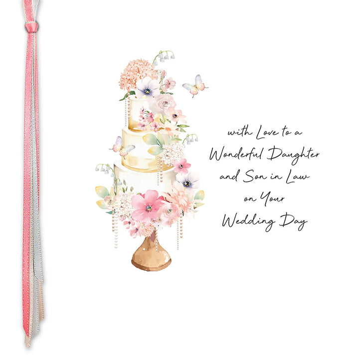 Ribbons &amp; Roses To A Wonderful Daughter &amp; Son-in-Law On Your Wedding Day Card