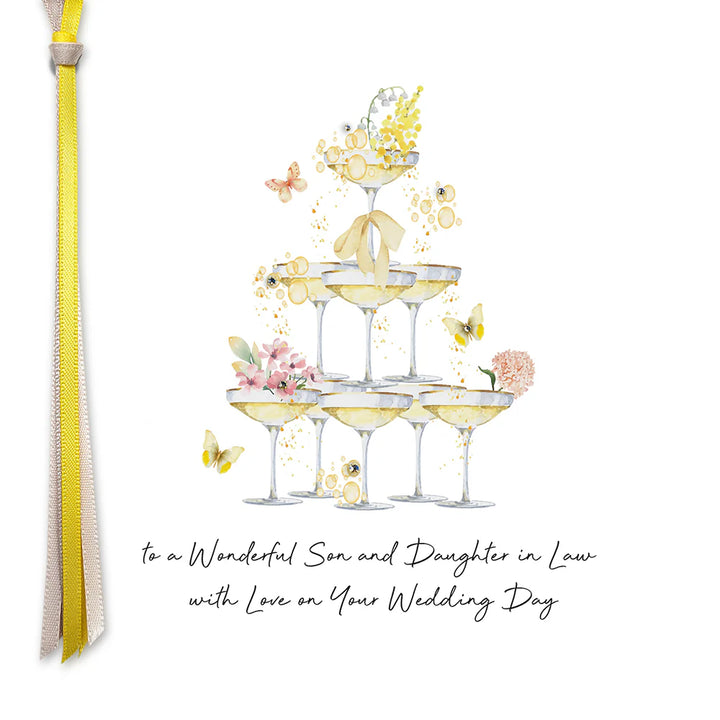 Ribbons &amp; Roses To A Wonderful Son &amp; Daughter-in-Law On Your Wedding Day Card