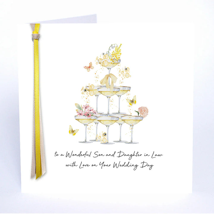 Ribbons &amp; Roses To A Wonderful Son &amp; Daughter-in-Law On Your Wedding Day Card