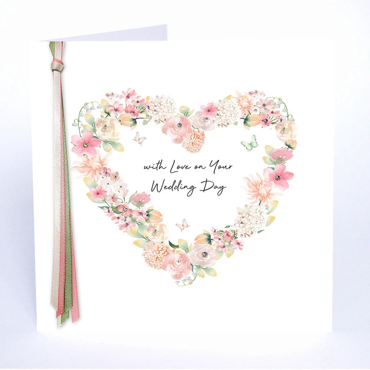 With Love On Your Wedding Day card by Five Dollar Shake, featuring elegant floral design, from Cornucopia Home and Gift.