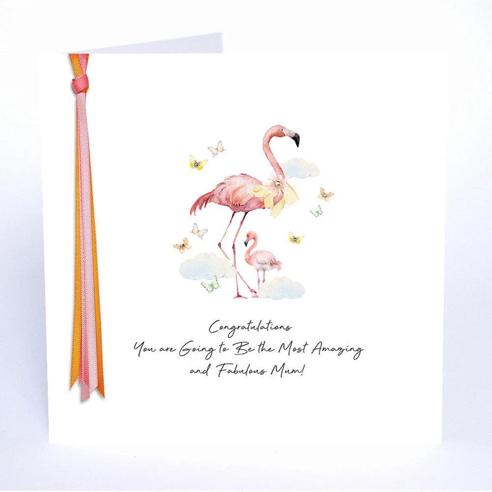 Five Dollar Shake congratulation card by Cornucopia Home and Gift featuring joyful message for an upcoming fabulous mum.