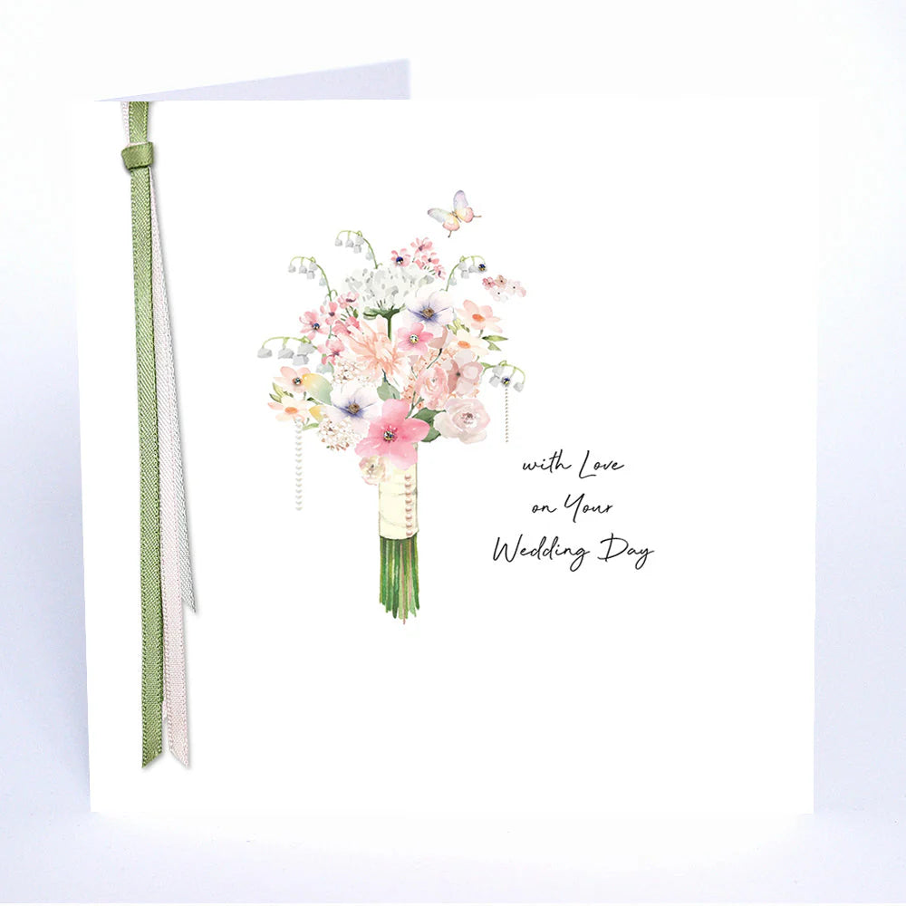 With Love On Your Wedding Day card by Five Dollar Shake, featuring elegant floral design and heartfelt message for wedding celebrations.