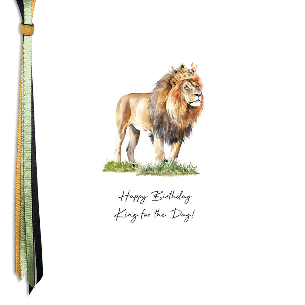Happy Birthday King for the Day card by Five Dollar Shake, featuring colorful birthday-themed design from Cornucopia Home and Gift.