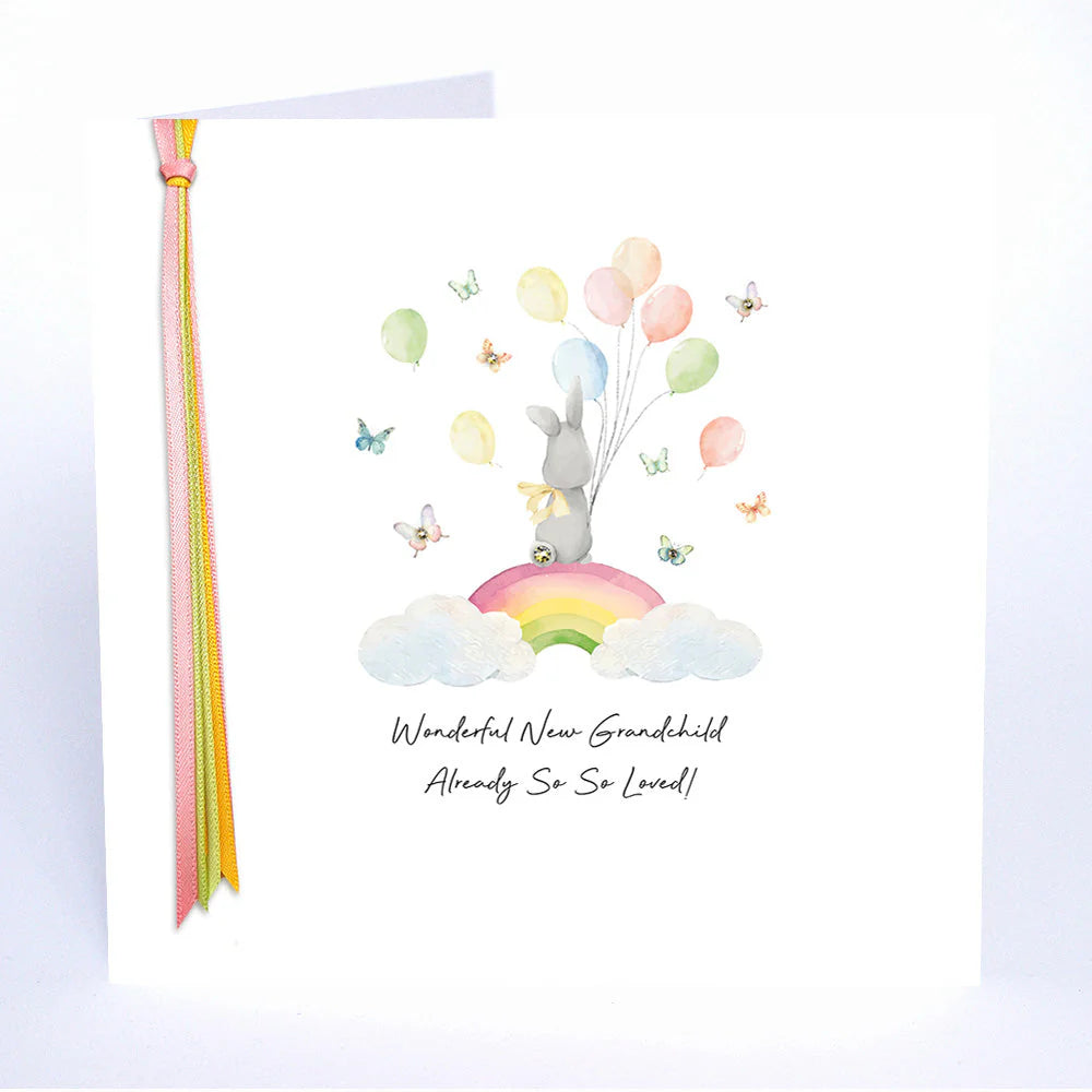Five Dollar Shake Wonderful New Grandchild Already So Loved! card by Cornucopia Home and Gift, featuring colorful, heartfelt design.
