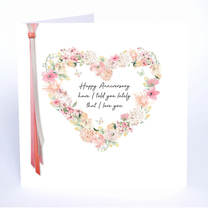 Happy Anniversary greeting card by Five Dollar Shake featuring heartfelt love message, colorful floral design, from Cornucopia Home and Gift.