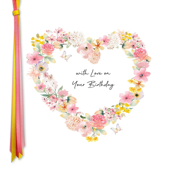 With Love On Your Birthday card by Five Dollar Shake featuring colorful floral design, perfect for celebrating special occasions.
