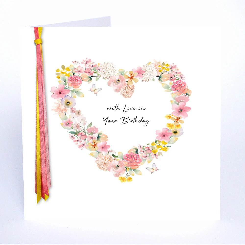 With Love On Your Birthday card by Five Dollar Shake featuring colorful, cheerful birthday greeting design from Cornucopia Home and Gift.