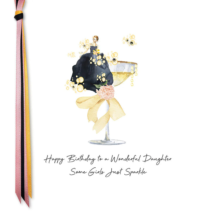 Happy Birthday to a Wonderful Daughter card by Five Dollar Shake, featuring sparkling design and heartfelt message.