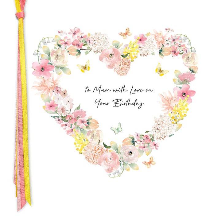To Mum With Love birthday card by Five Dollar Shake, featuring colorful floral design and heartfelt message from Cornucopia Home and Gift.