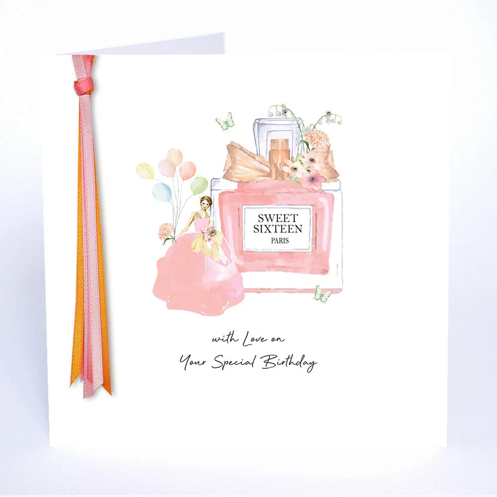 16 - Ribbons &amp; Roses Sweet Sixteen With Love On Your Special Birthday Card