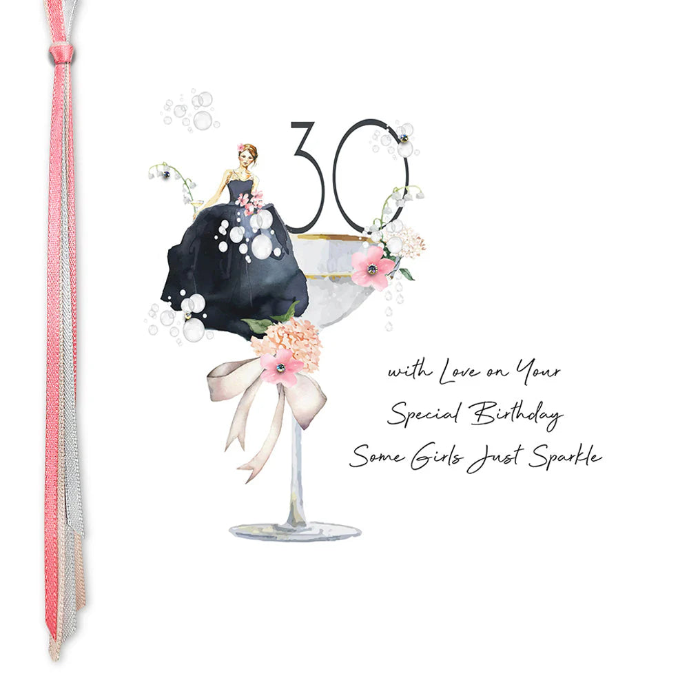 Five Dollar Shake "30 With Love" birthday card featuring sparkling design and colorful lettering for special milestone celebrations.