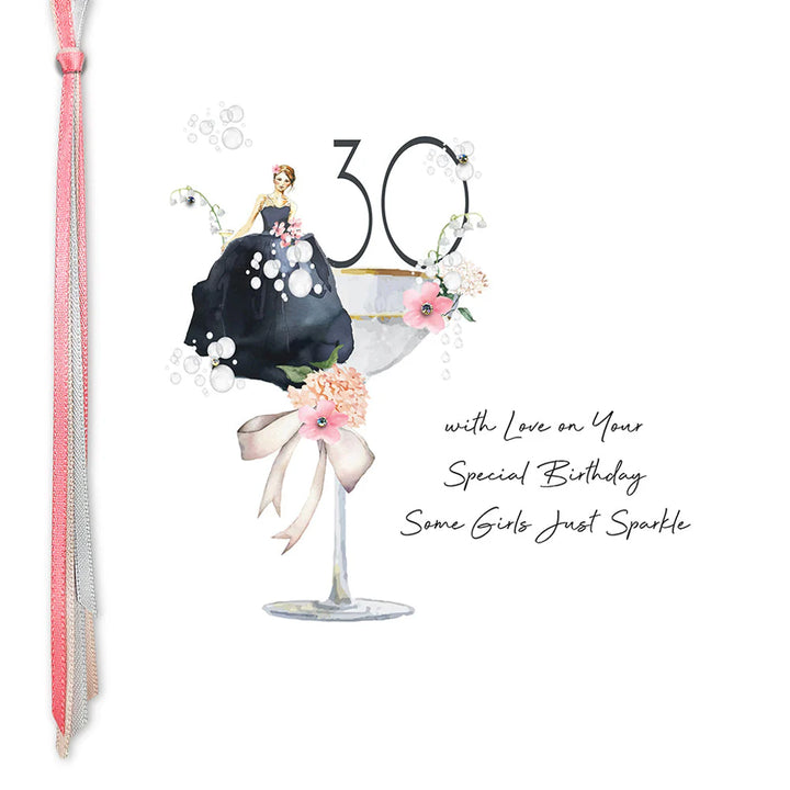 Five Dollar Shake "30 With Love" birthday card featuring sparkling design and colorful lettering for special milestone celebrations.